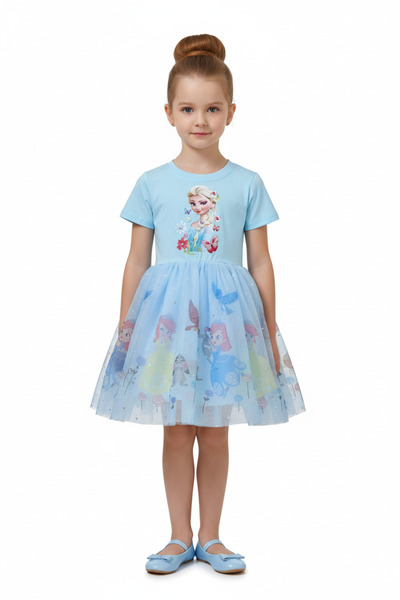 Bidani فستان ملكة الشتاء - أزرق - من سنة إلى 8 سنوات