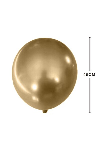 MP Mirific Party Set of 10 Jumbo Chrome Balloons, Gold, 45 cm