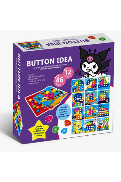Toyska Joc Mozaic creativ Button Idea Kuromi, 12 cartonase, 46 de butoni