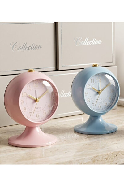 Flower Toys Modern Masa Üstü Ayaklı Metal Analog Saat