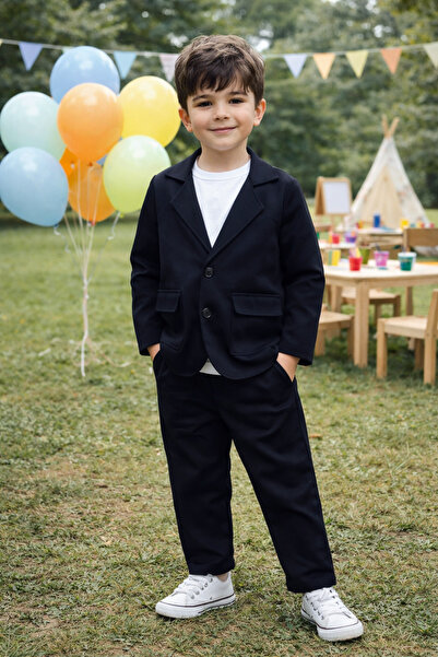 Yalçınoğlu Kids Costum băieți Jachetă Pantaloni Tricou 3 piese 4-12 ani I Set...