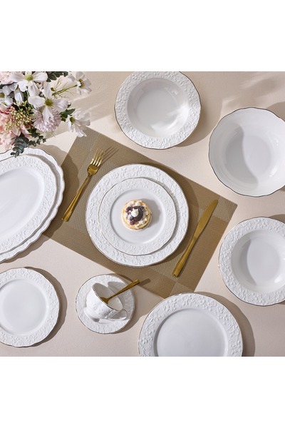 Malooki Σερβίτσιο φαγητού από πορσελάνη 40 τεμαχίων Luxset, πιάτα και κούπες ...