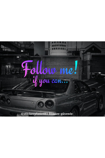AlpiLeo ملصق سيارة Follow Me If You Can - ملصق زجاج السيارة - ديكور معدل لزجا...