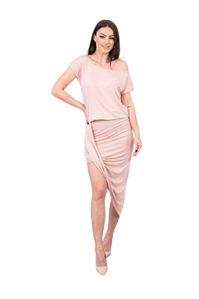 Kesi Rochie asimetrică, roz pudrat închis