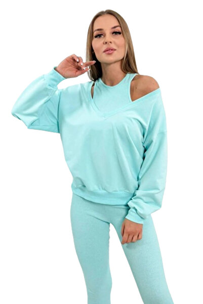 Kesi Set 3 piese: hanorac + top + colanți mentă