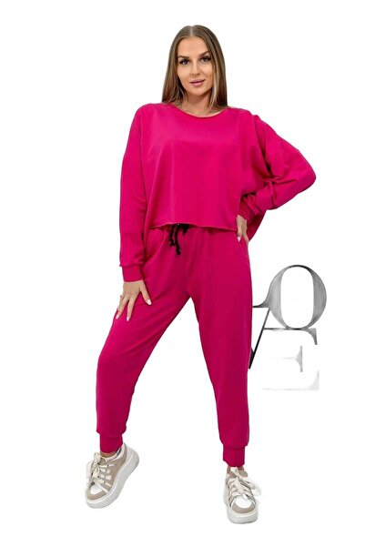 Kesi Set 2 piese: hanorac + pantaloni fuchsia