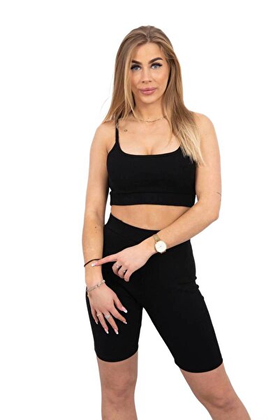 Kesi Set cu pantaloni cu talie înaltă, negri