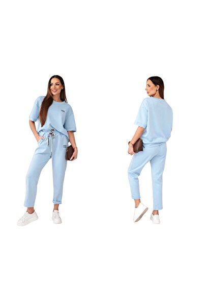 Kesi Set sport albastru pentru femei cu mâneci scurte | Butter