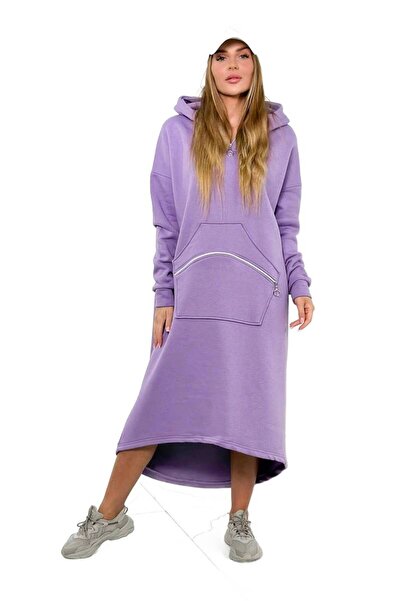 Kesi Rochie izolată cu glugă, violet