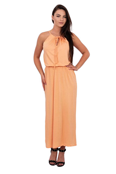 Kesi Rochie boho piersică cu crăpătură