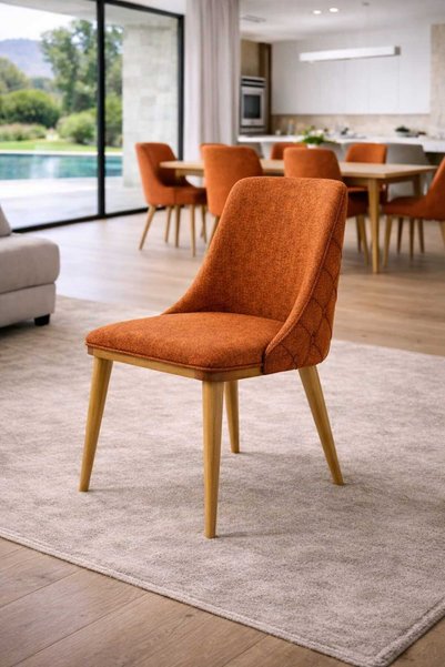 RİGATO ferramente ARYA KAPİTONELİ RETRO YEMEK ODASI SANDALYESİ - 2'Lİ - SAFAR...