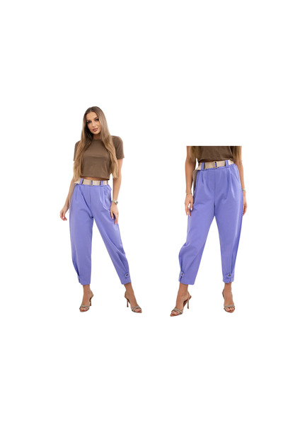 Kesi Pantaloni de damă Punto violet cu talie înaltă