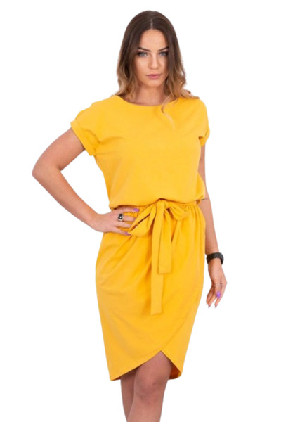 Kesi Rochie muștar cu nod și talpă tip plic