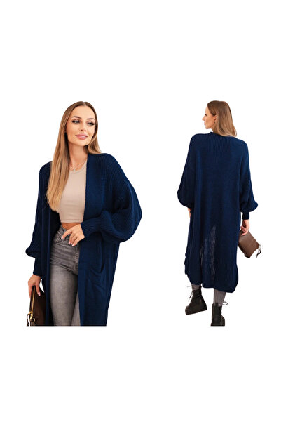 Kesi Cardigan de damă bleumarin deschis, supradimensionat, cu mâneci lungi și...