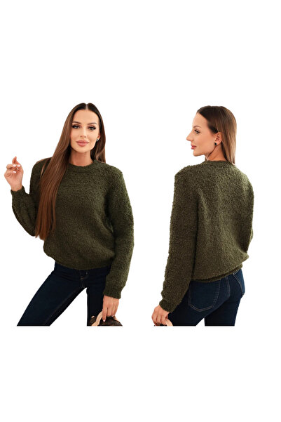 Kesi Pulover moale din mohair pentru femei, kaki