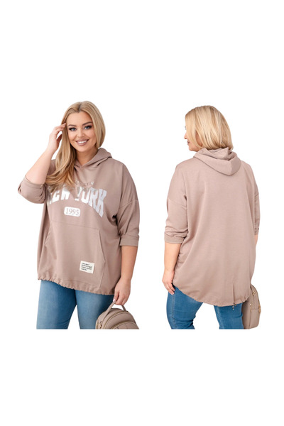 Kesi Hanorac Fango Plus Size pentru femei cu imprimeu NEW YORK