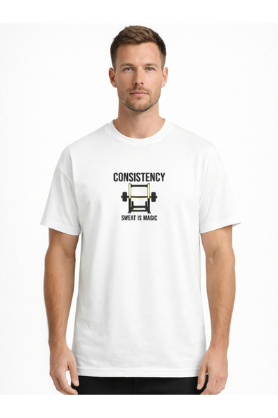 EXPECTED Men's White Oversized Design Printed Stylish T-Shirt in Pack of Cotton