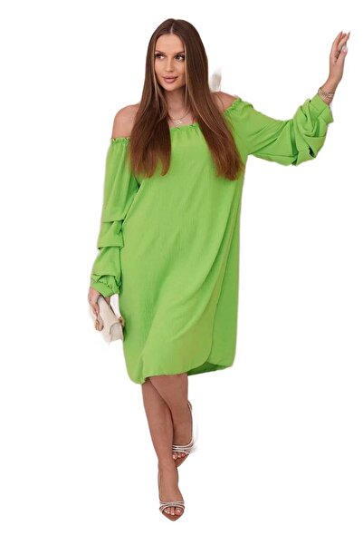 Kesi Rochie spaniolă verde deschis cu mâneci decorative