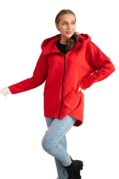 Kesi Hanorac izolat cu spate și buzunare mai lungi, roșu