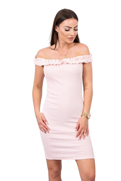 Kesi Rochie spaniolă roz pudrat cu volane