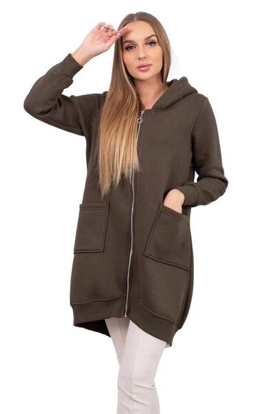 Kesi Hanorac kaki izolat cu fermoar la spate