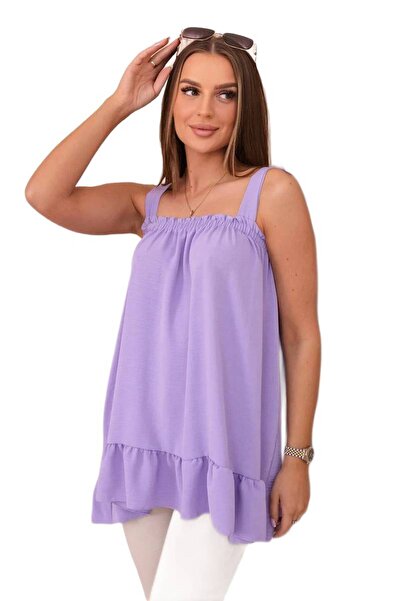 Kesi Light purple strapless blouse with bows