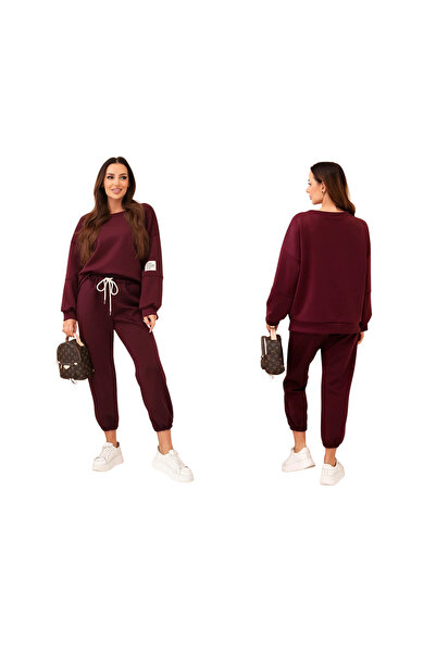 Kesi Set de damă din două piese, vișiniu închis: hanorac și pantaloni | MASEŁKO