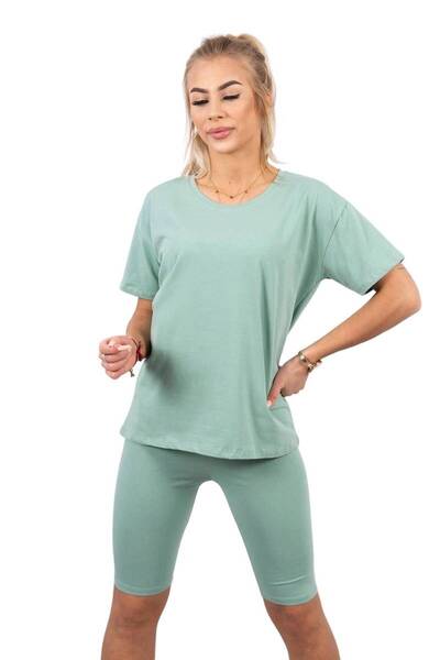 Kesi Set top + colanți mentă închisă