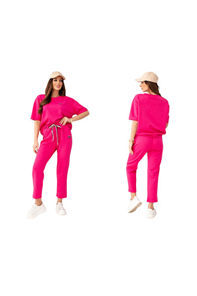 Kesi Set sport fuchsia pentru femei cu mâneci scurte | Butter