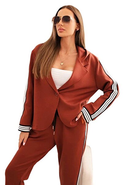 Kesi Set de damă din viscoză Ginger cu dungi și jachetă sport