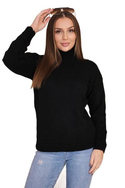 Kesi Pulover negru cu guler înalt