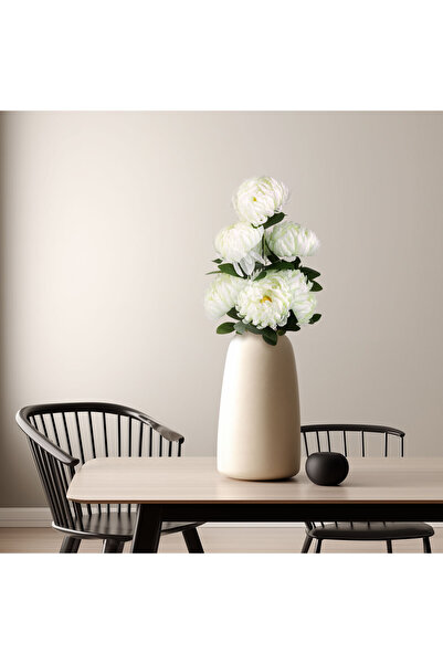 OEM Plastic decoration - chrysanthemum - white - 12 x 58 cm