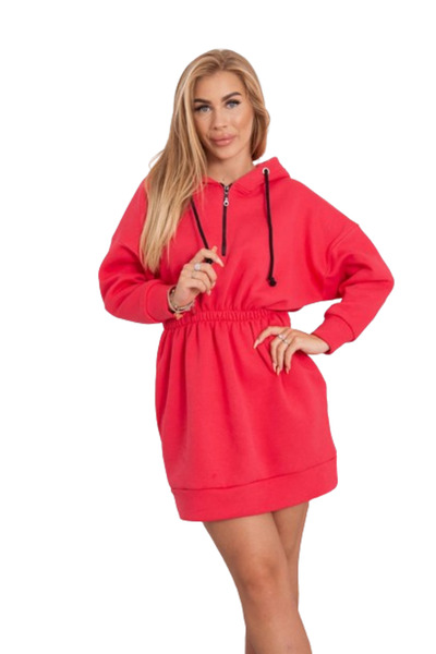 Kesi Rochie izolată cu glugă, culoare zmeură