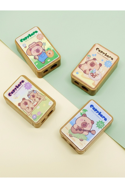 ÖZ OFİS Capybara Kapibara Sihirli Kalemtıraş Silgi Hediyeli - Çift Bıçaklı Ha...