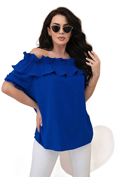 Kesi Blue blouse with Ruffled