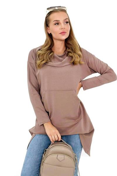 Kesi Hanorac mocha cu spate lung