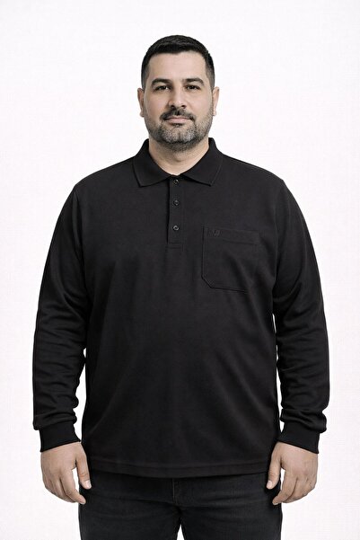 CLASSİCS MEN Ανδρικό φούτερ με λαιμόκοψη πόλο Simenti σε μεγάλο μέγεθος - 7565