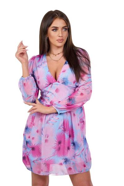 Kesi Rochie vaporoasă cu motiv floral, albastră