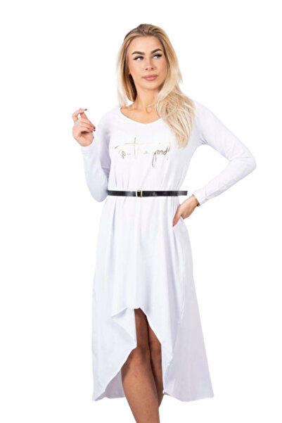 Kesi Rochie cu curea decorativă și inscripție albă