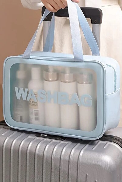 CAŞ DEKORASYON Plava torbica za pranje Vodootporno velika veličina šminke Tor...