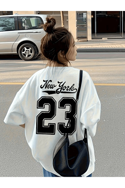 gencerco Νέα Υόρκη 23 Τυπωμένο Premium Oversize T-shirt