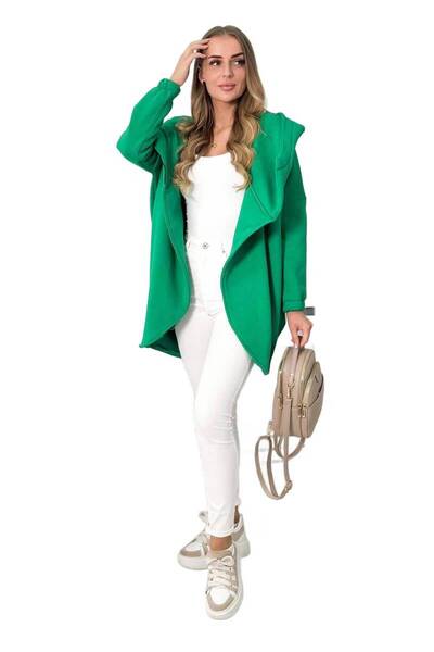 Kesi Hanorac verde deschis cu fermoar scurt