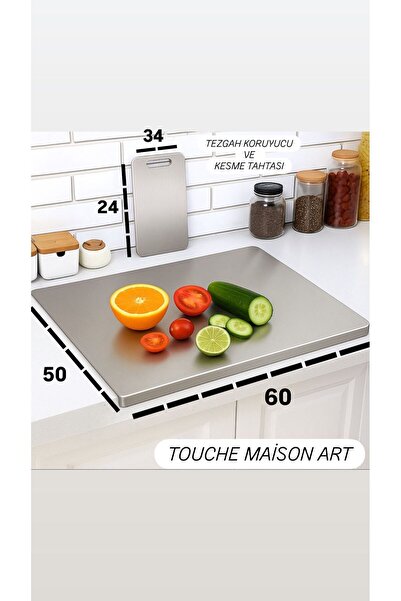 Saule Stainless Steel Top Quality Set of 2 Counter Protectors 50X60 cm and Cu...