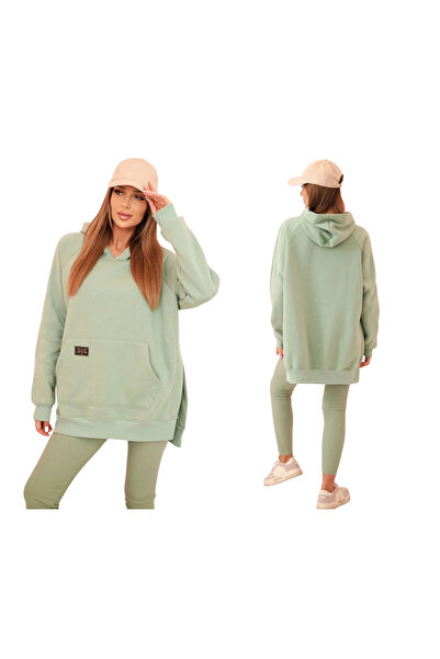Kesi Set hanorac și colanți oversize mentă închisă