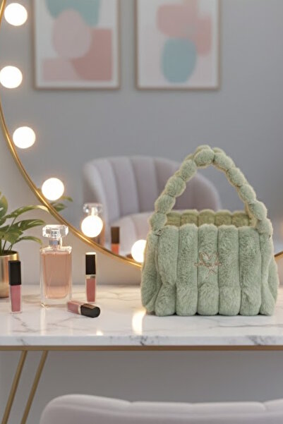 CAŞ DEKORASYON Zelena boja Pliš šminke Torba kom