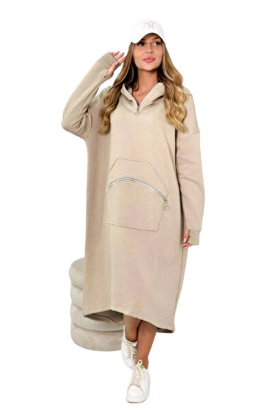 Kesi Rochie izolată cu glugă, bej