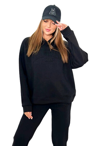 Kesi Set izolat din bumbac: hanorac + pantaloni, negru Brooklyn