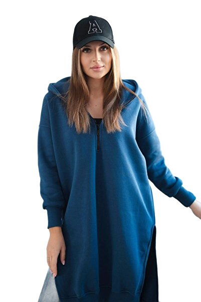 Kesi Hanorac din denim termoizolant cu fante pe laterale