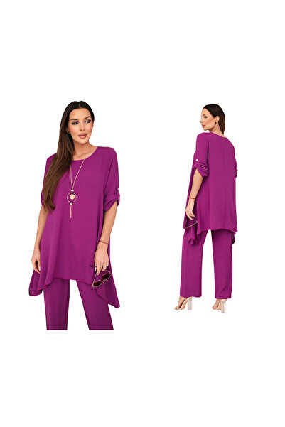 Kesi Set de damă cu colier: tunică și pantaloni largi