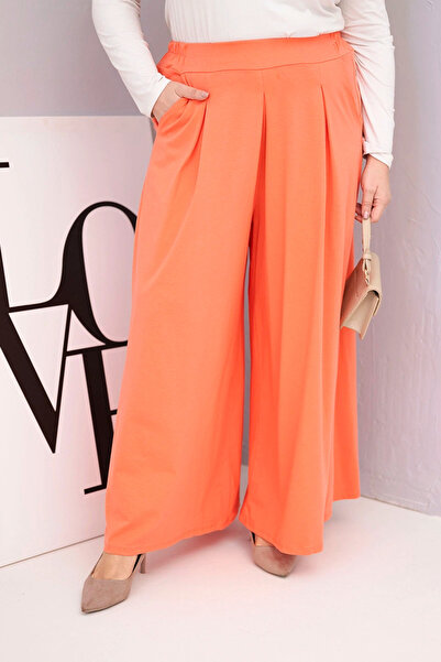 Kesi Pantaloni largi din bumbac pentru femei, mărime mare, cu croială lejeră,...